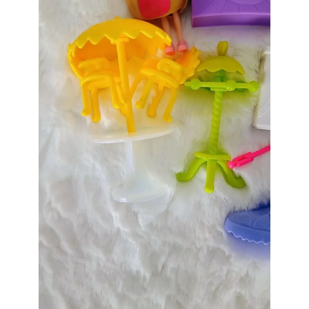 Polly Pocket Lot Ice Cream Social Toy Bundle Chair Table‎ Extras Toy